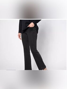 Denim & Co. Canyon Retreat Easy Stretch Flare Leg Jean Size 4 Petite